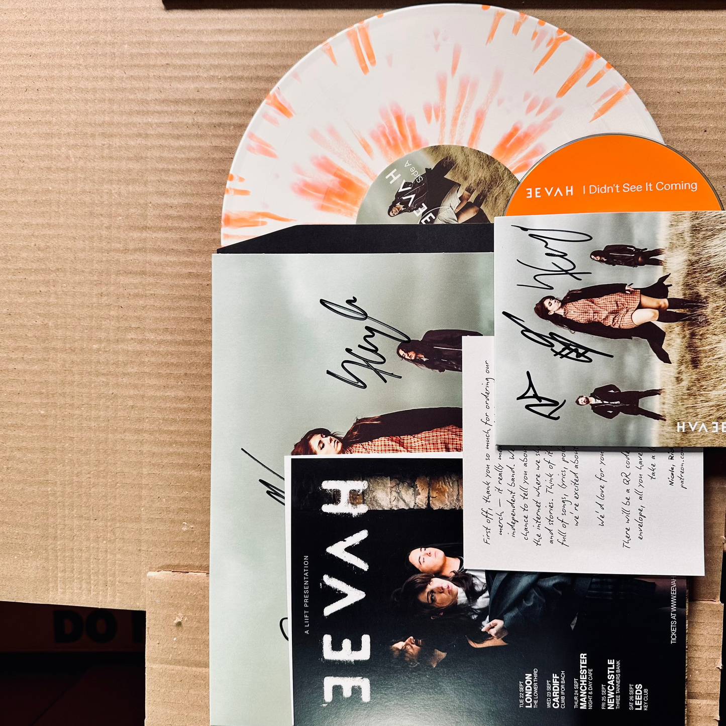 10” Signed Orange Splatter Vinyl + CD 'I Didn't See It Coming' EP + (Bonus Track)