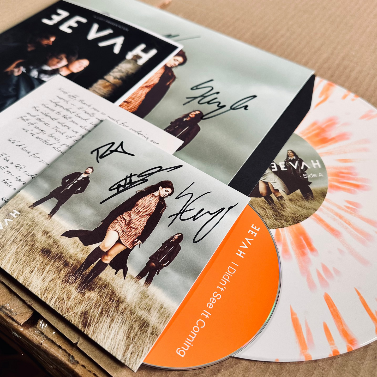 10” Signed Orange Splatter Vinyl + CD 'I Didn't See It Coming' EP + (Bonus Track)