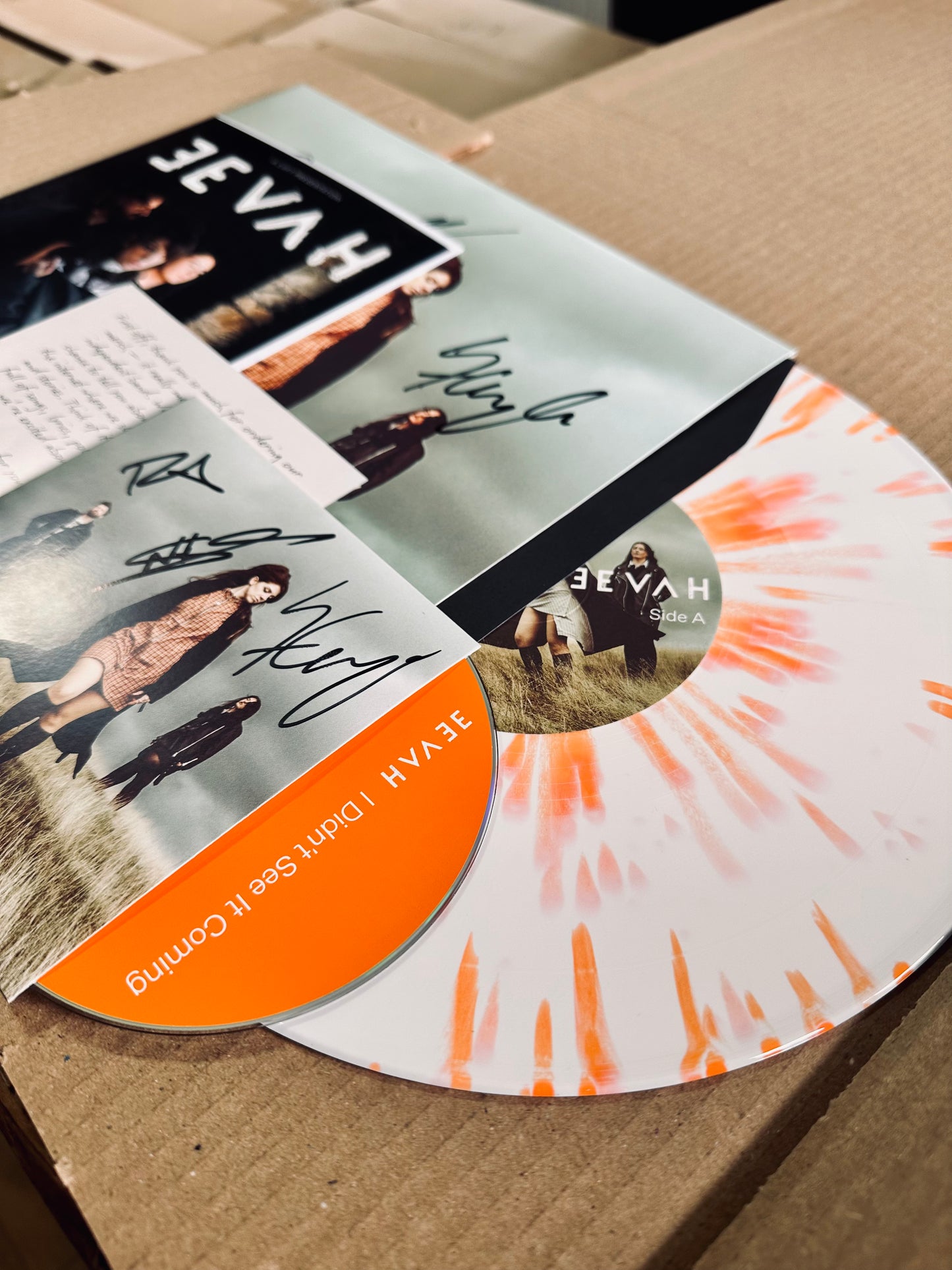 10” Signed Orange Splatter Vinyl + CD 'I Didn't See It Coming' EP + (Bonus Track)